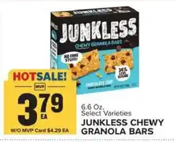Food Lion Junkless chewy granola bars offer