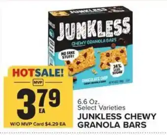 Food Lion Junkless chewy granola bars offer