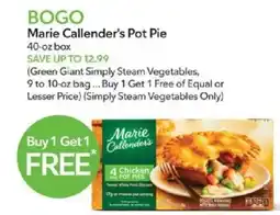 Publix Marie Callender's Pot Pie offer