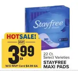 Food Lion Stayfree Maxi Pads offer