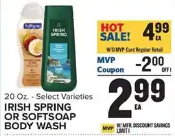 Food Lion Irish Spring or Softsoap body wash offer