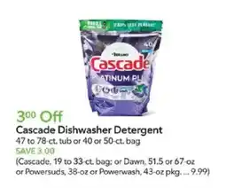 Publix Cascade Dishwasher Detergent offer