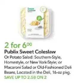 Publix Publix sweet coleslaw offer