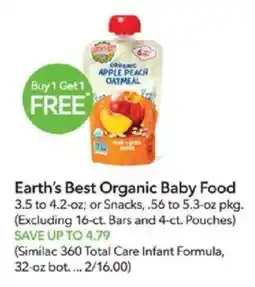 Publix Earth's Best Organic Baby Food offer