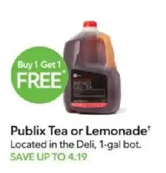 Publix Publix Tea or Lemonade offer