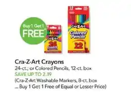 Publix Cra-Z-Art Crayons offer