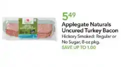 Publix Applegate Naturals Uncured Turkey Bacon offer