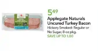 Publix Applegate Naturals Uncured Turkey Bacon offer