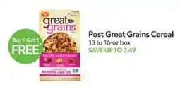 Publix Post Great Grains Cereal offer