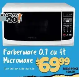 Big Lots Farberware microwave offer