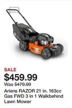 Tractor Supply Company Ariens RAZOR 21 in. 163cc Gas FWD 3 in 1 Walkbehind Lawn Mower offer