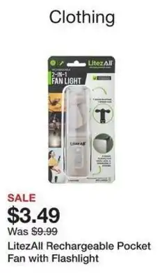 Tractor Supply Company LitezAll Rechargeable Pocket Fan with Flashlight offer