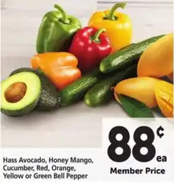 Vons Hass Avocado, Honey Mango, Cucumber, Red, Orange, Yellow or Green Bell Pepper offer