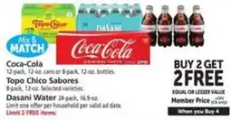 Vons Coca-Cola Topo Chico Sabores Dasani Water offer