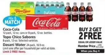 Coca-Cola Topo Chico Sabores Dasani Water