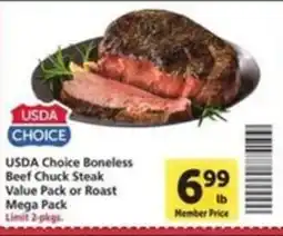 Vons Usda Choice Boneless Beef Chuck Steak offer