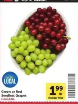 Vons Green or Red Seedless Grapes offer