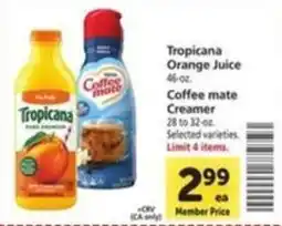 Vons Tropicana orange juice offer