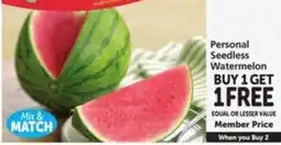 Vons Personal Seedless Watermelon offer