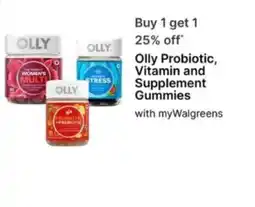 Walgreens Olly Probiotic, Vitamin and Supplement Gummies offer