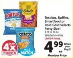 Vons Tostitos, Ruffles, Smartfood or Gold Selects offer