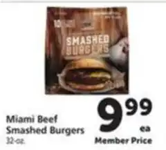 Vons Miami Beef Smashed Burgers offer
