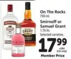 Vons Smirnoff or Samuel Grant offer