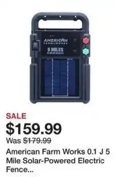 Tractor Supply Company American Farm Works 0.1 J 5 Mile Solar-Powered Electric Fence offer