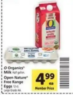 Vons O Organics milk offer