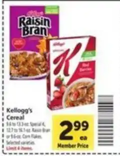 Vons Kellogg's Raisin Bran Cereal offer