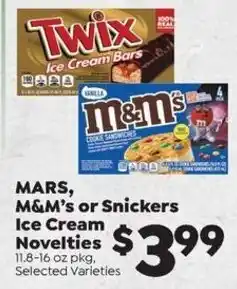 Sentry Mars, M&M's or Snickers Ice Cream Novelties offer