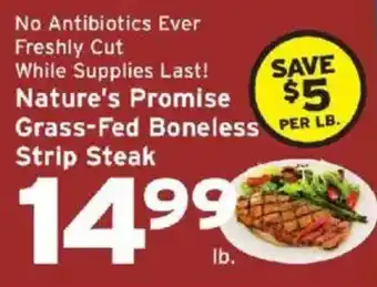 Hannaford Nature's Promise Grass-Fed Boneless Strip Steak offer