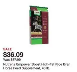 Tractor Supply Company Nutrena Empower Boost High-Fat Rice Bran Horse Feed Supplement offer