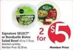 Vons Signature Select or Bonduelle Bistro Salad Bowl offer