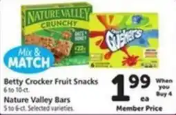 Vons Betty Crocker Fruit Snacks Nature Valley Bars offer