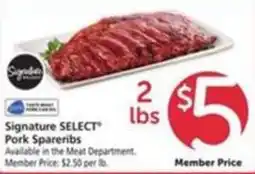 Vons Signature Select Pork Spareribs offer