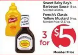 Vons Sweet Baby Ray's Barbecue Sauce offer