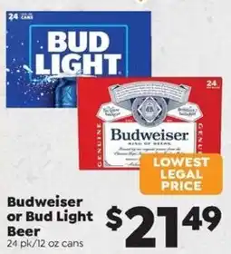 Sentry Budweiser or Bud Light Beer offer