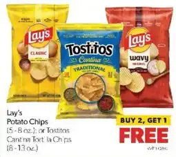 Family Fare Lay's Potato Chips or Tostitos Cantina Tort' la Chips offer