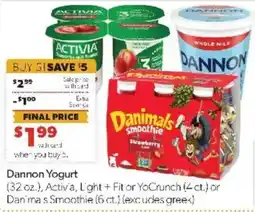 Family Fare Dannon Yogurt offer