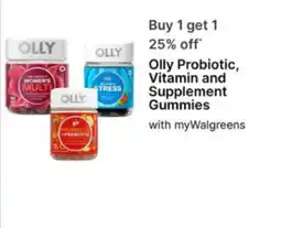 Walgreens Olly Probiotic, Vitamin and Supplement Gummies offer