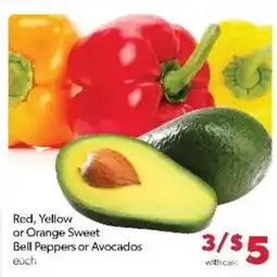 Family Fare Red, Yellow or Orange Sweet Bell Peppers or Avocados offer