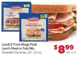 Family Fare Land O' Frost Mega Pack Lunch Meat or Sub Kits offer