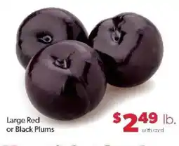 Family Fare Large Red or Black Plums offer
