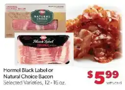 Family Fare Hormel Black Label or Natural Choice Bacon offer