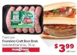 Family Fare Fresh & finest premium craft beer brats offer