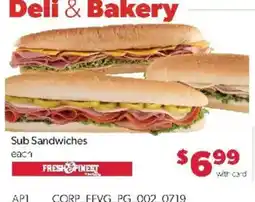Family Fare Fresh & Finest Sub Sandwiches offer