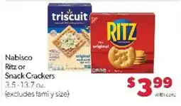 Family Fare Nabisco Ritz or Snack Crackers offer
