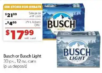 Family Fare Busch or Busch Light offer