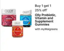 Walgreens Olly Probiotic, Vitamin and Supplement Gummies offer